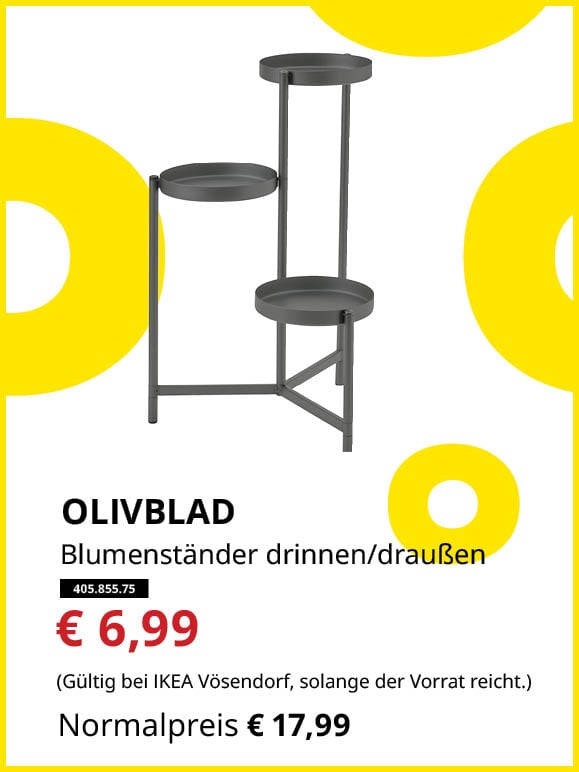 OLIVBLAD Blumenständer drinne/draußen dunkelgrau statt € 27,99 zum Knut Preis von € 6,99