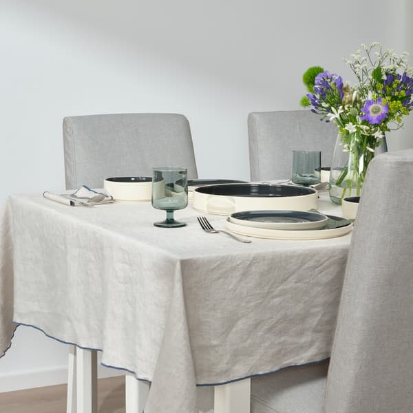 OMBONAD Tablecloth, natural colour/beige, 150x250 cm