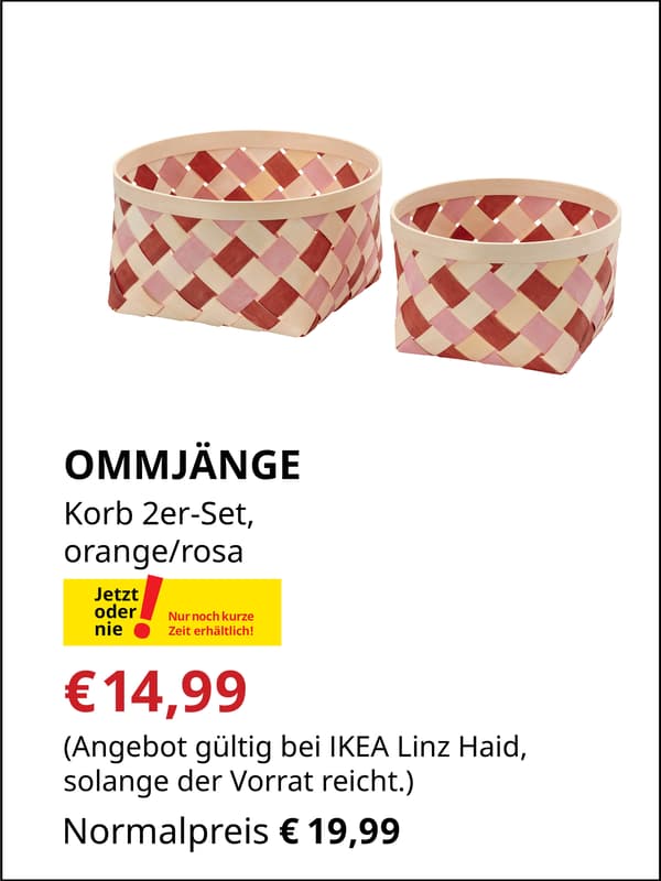 OMMJÄNGE, Korb 2er Set, €14,99 statt €19,99