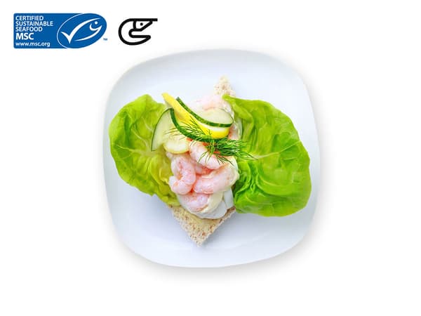 Open Faced Shrimp Sandwich