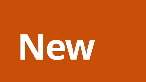 Orange image with the text 'New' in the middle