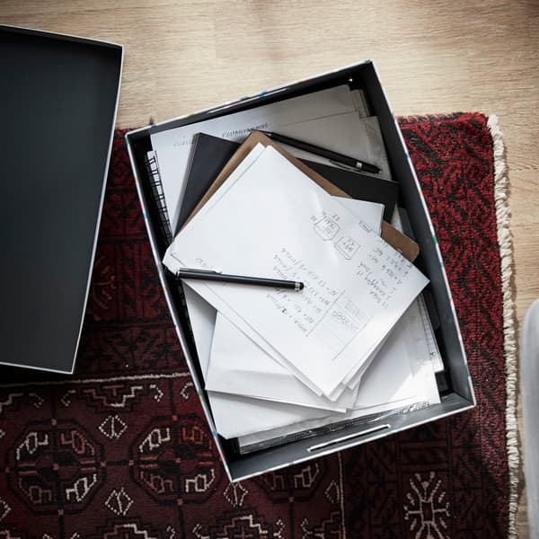 Organise waste paper in boxes