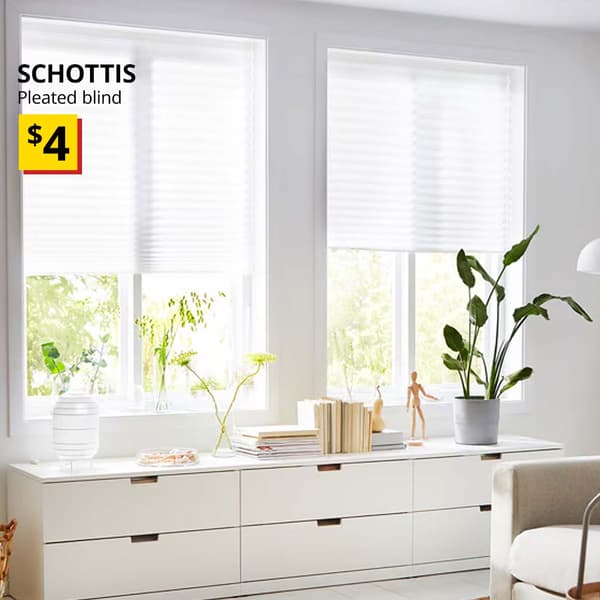Our lowest price. CYMBALBLOMMA, SCHOTTIS pleated blind, white, 90x190 cm, $4.