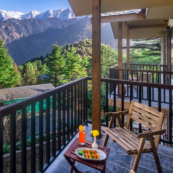 Outdoor chair near balcony 