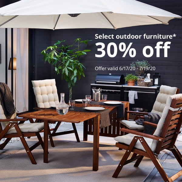 Outdoor patio set. Select outdoor furniture 30% off. Offer valid (6/17/20-7/19/20). 