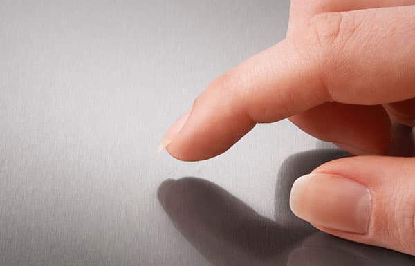 Oven with anti-fingerprint finish