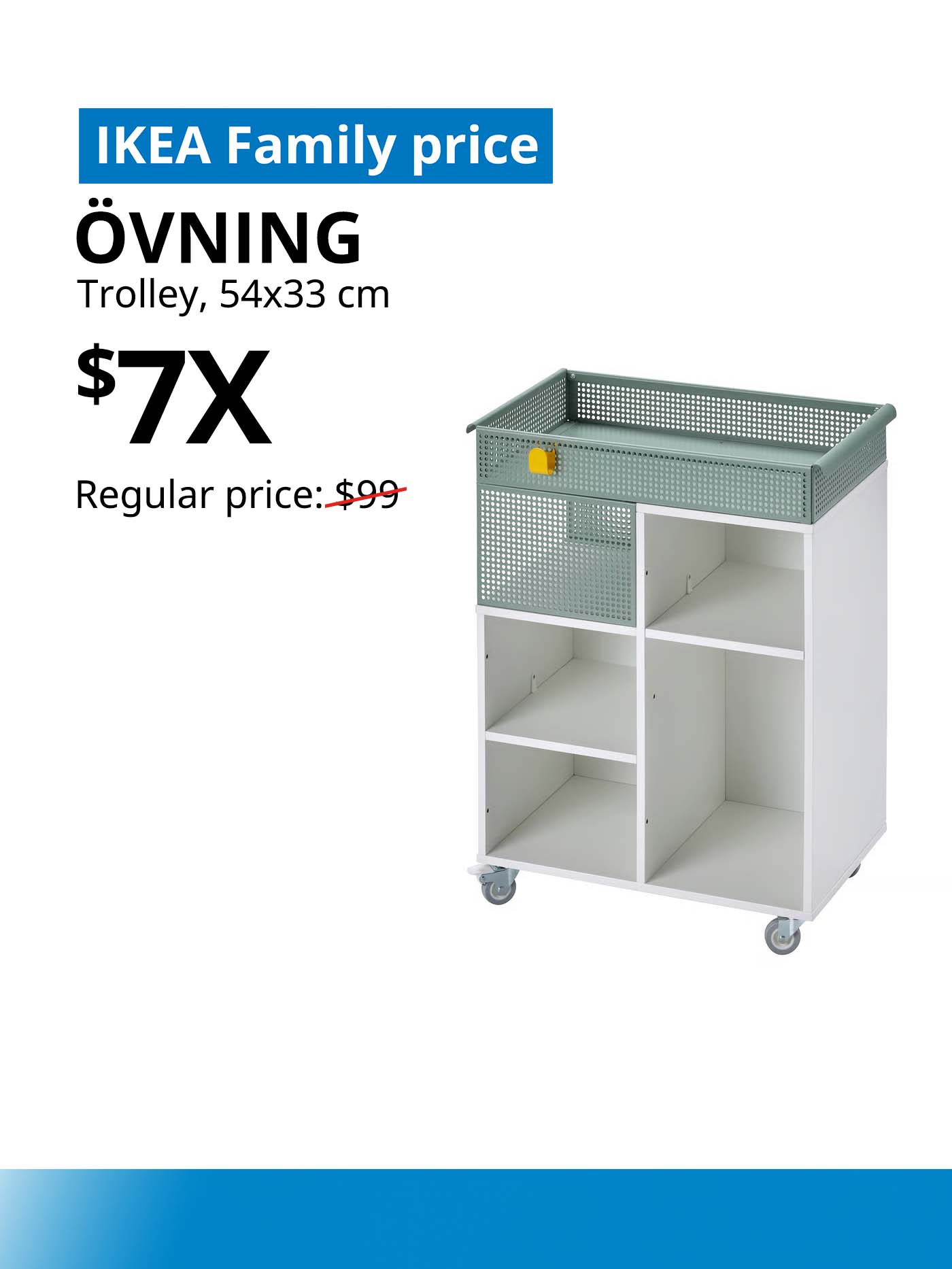 OVNING trolley, $79, IKEA Family price. Offer valid from 12-14 Dec 2025. IKEA 12.12 SALE 