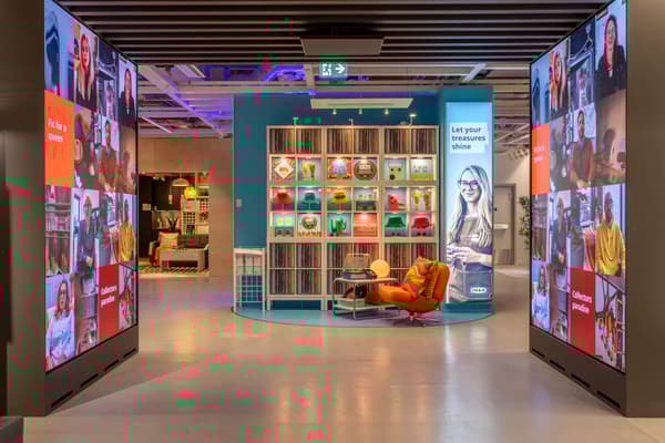 Oxford Street, London colourful image with chair on display