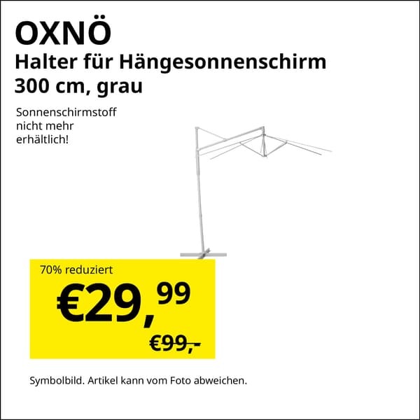 OXNÖ Halter für Hängesonnenschirme 300cm grau jetzt im Zweites Leben Shop € 29,99 statt € 99,99