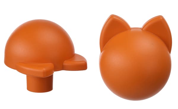 Pack de 2 pomos en forma de gato, color naranja 