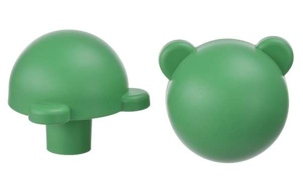 Pack de 2 pomos en forma de osito, color verde