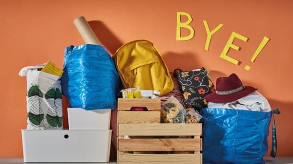 Packing bags filles with house hold things