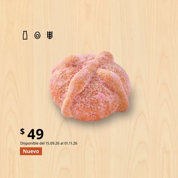 Pan de muerto lingonberry con fondo de madera