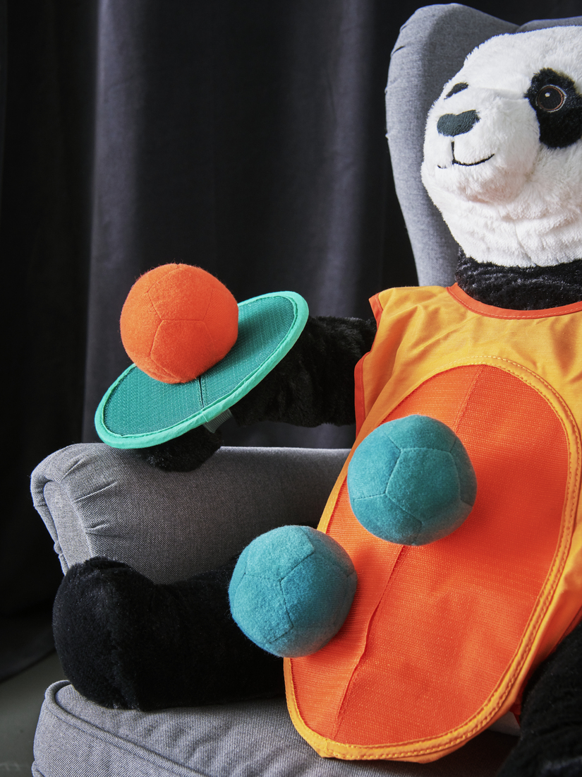 Panda beer knuffel met actief speelgoed