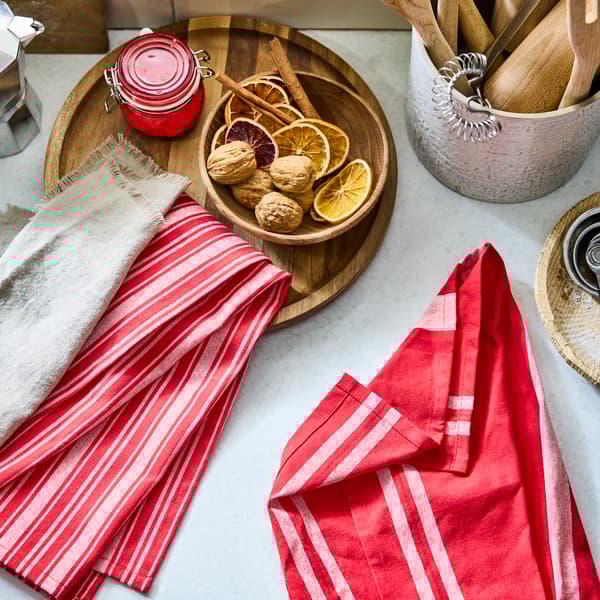 paños de cocina rojos