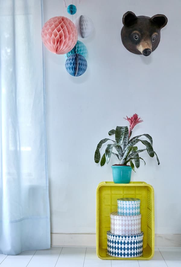 Paper lanterns are an affordable way to add colour.