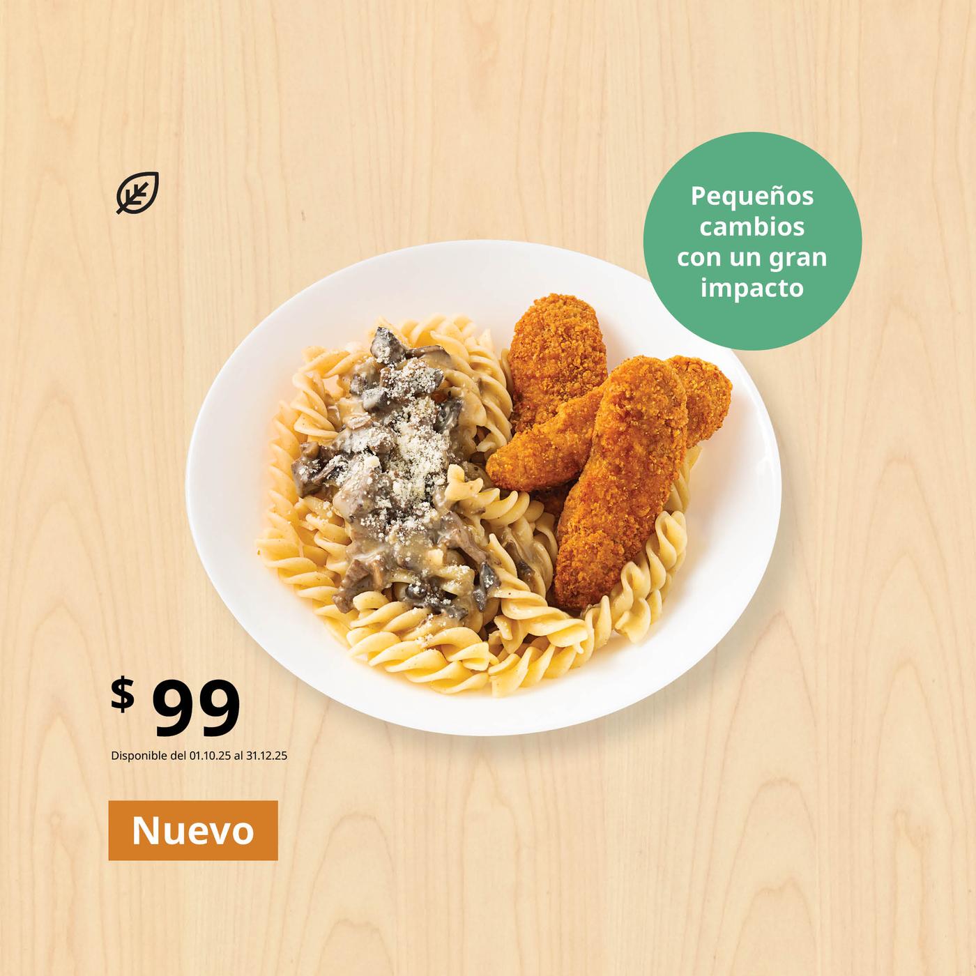 Pasta con champiñones $99