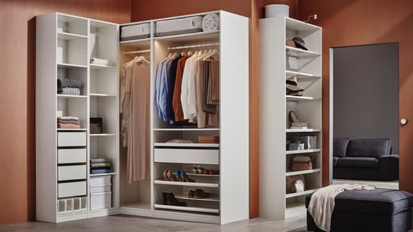 PAX corner wardrobe 160/188x236 cm white