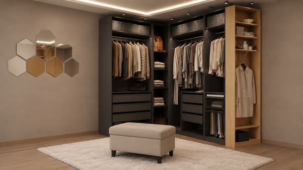 PAX Corner wardrobe, dark grey dark grey/oak effect, 210/180x236 cm - s19607126