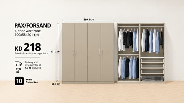 PAX FORSAND 4-door wardrobe