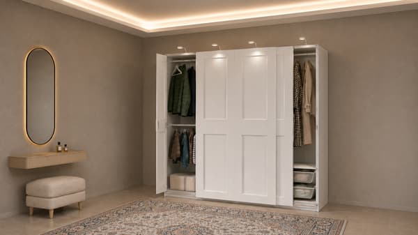 PAX / GRIMO Wardrobe combination, white/white, 200x66x201 cm - s69502848
