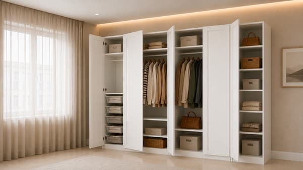 PAX / GULLABERG Wardrobe combination, white/white, 250x60x236 cm - 99561582