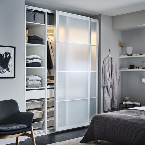 PAX / SVARTISDAL wardrobe combination, white white/paper effect, 78 3/4x26x93 1/8 