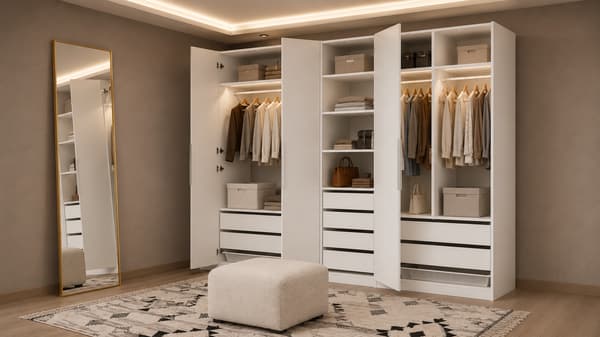 PAX / TONSTAD Wardrobe combination, white/off-white, 250x60x236 cm - s59549907