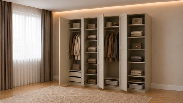 PAX / TYSSEDAL Wardrobe combination, grey-beige/grey-beige, 200x60x236 cm - 59603310