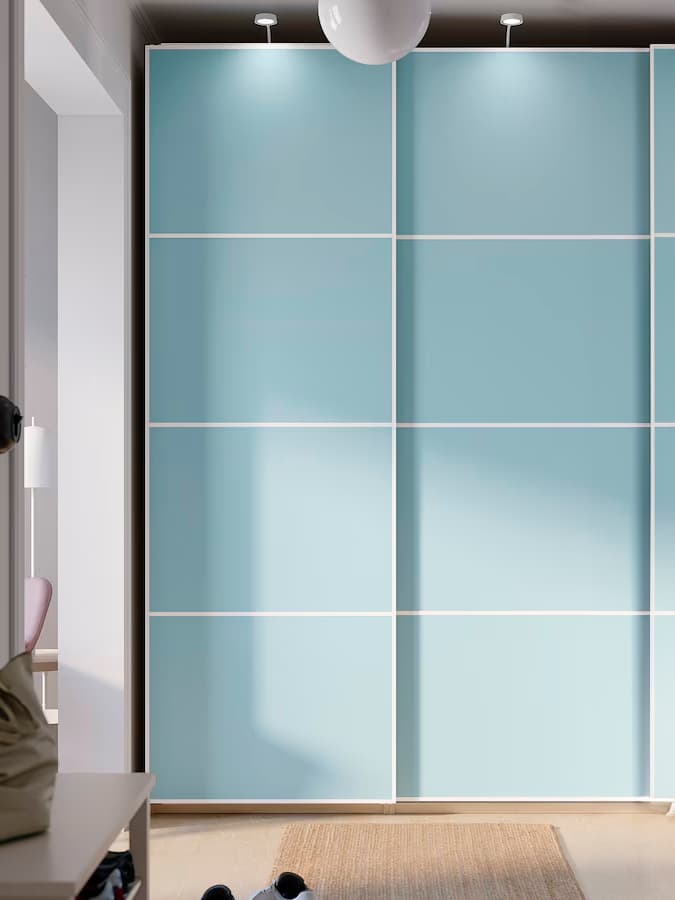 PAX wardrobe with blue doors