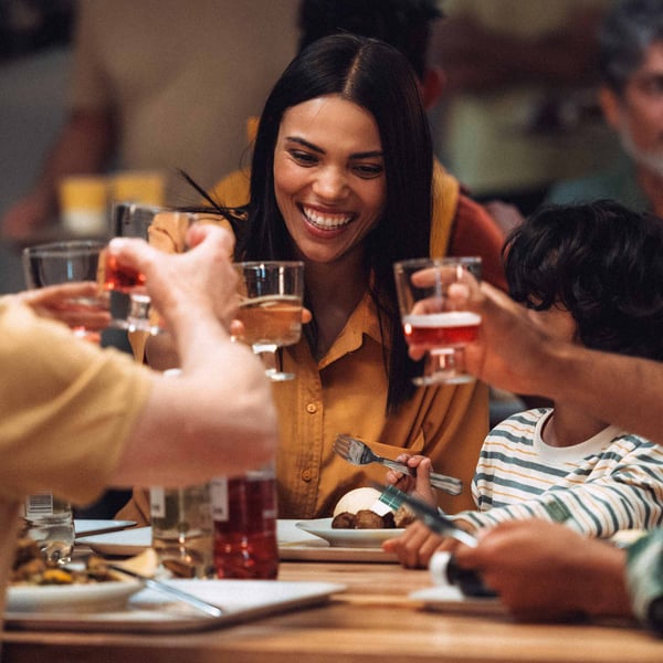 People eating in the Swedish Restaurant.