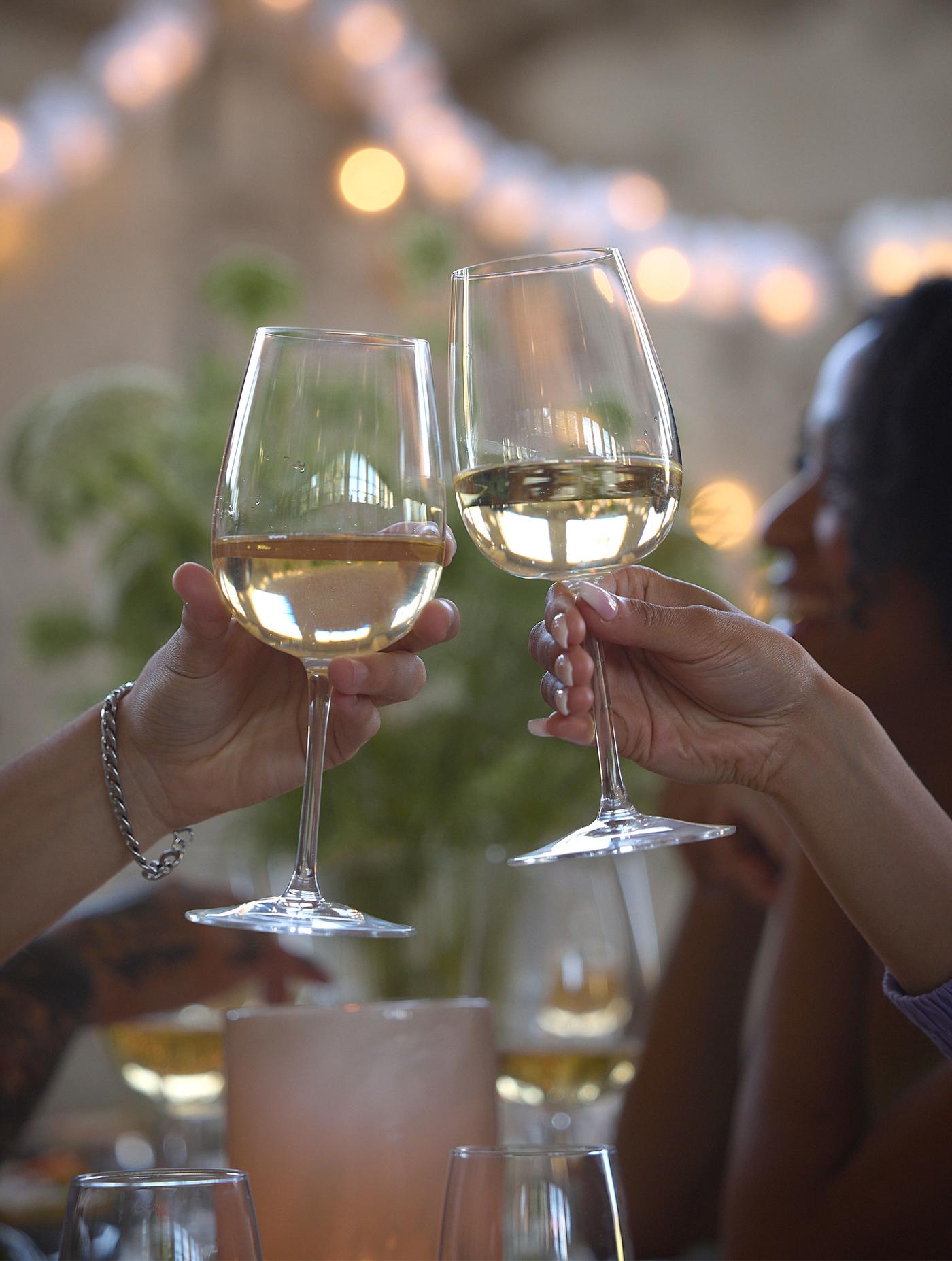 people toasting with IKEA glasses