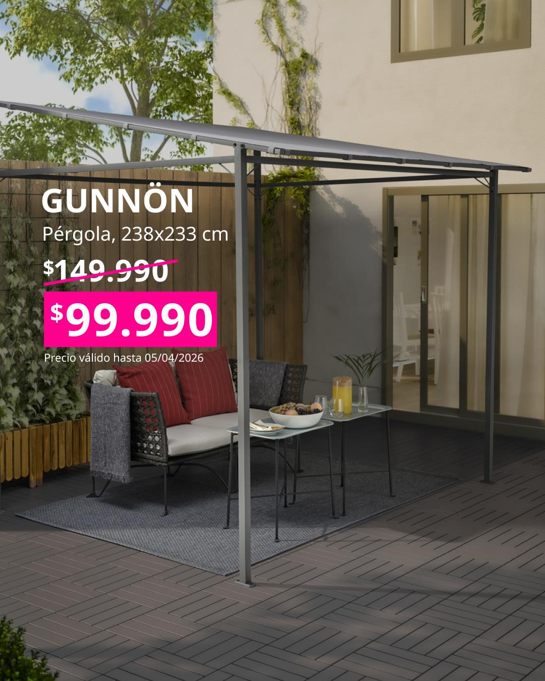 Pérgola gris oscuro GUNNON para terraza exterior