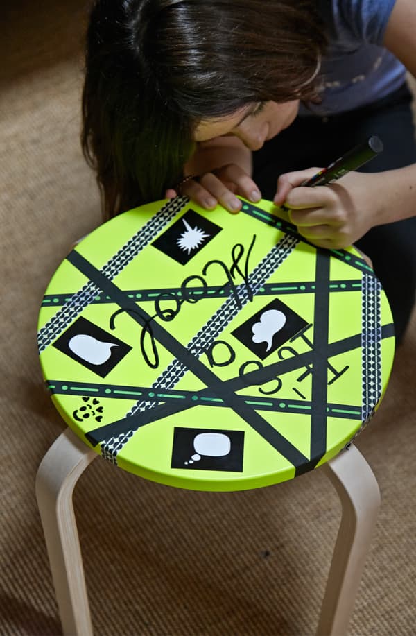 Personalise a plain stool.