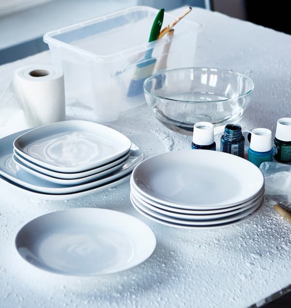 Personalizar platos IKEA blancos paso a paso