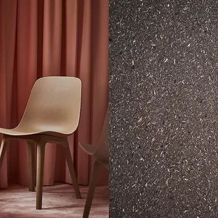 Пестрая композитная поверхность и современный стул.