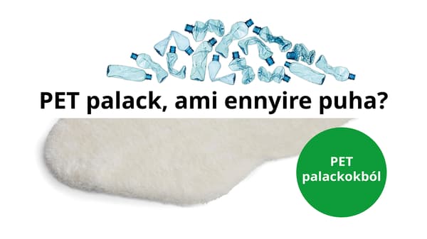 PET palackok és TOFLUND  puha szőnyeg osztott képen.