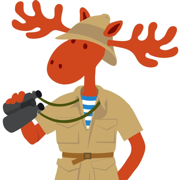 Peták távcsövet tart a kezében.