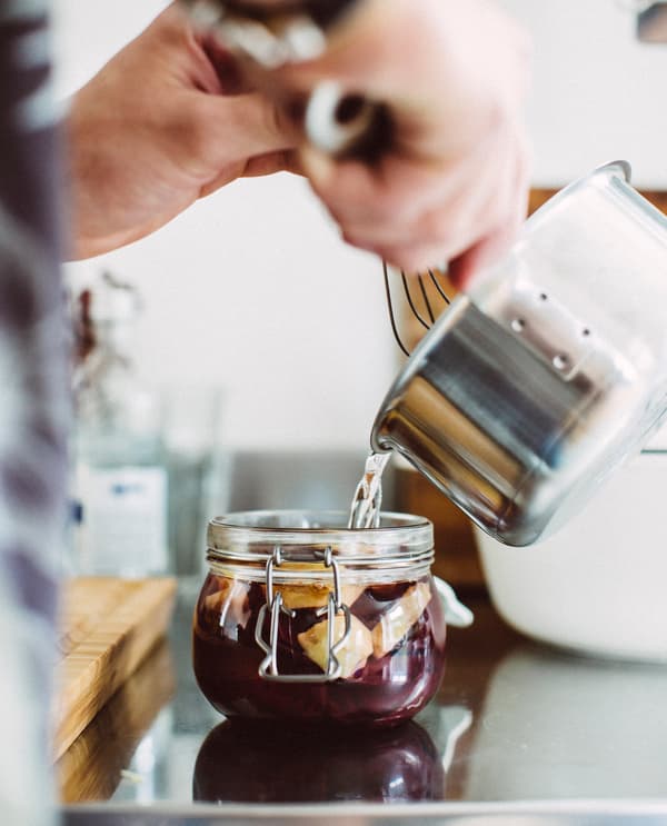 Pickling beets in preparation for a food club.