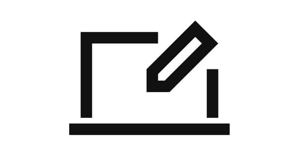 Pictogram of a computer and pencil illustrated.