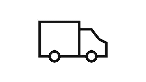 Pictogram of a truck signifying delivery.