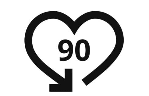 Pictogram of an arrow in the shape of a heart.