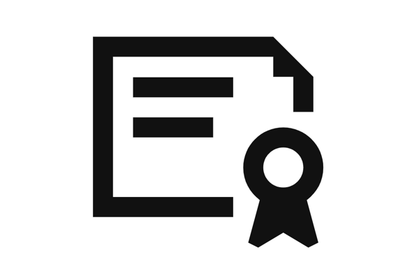 Pictograma de un certificado