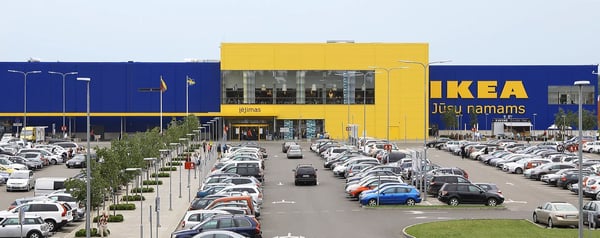 Picture of IKEA store in Vilnius with parking lot