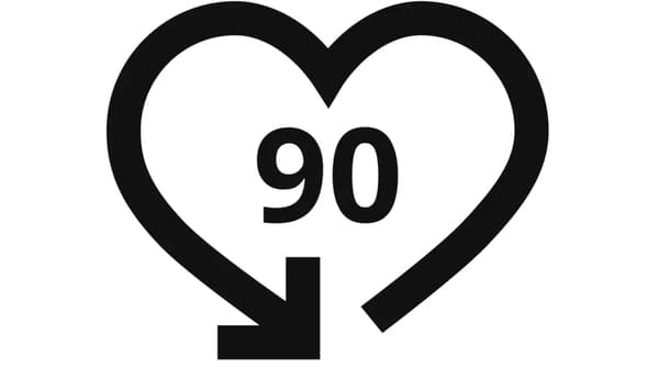 Piktogram 90-dnevne politike vračila posteljnih vložkov podjetja IKEA.