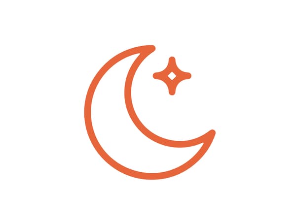 Piktogram księżyca z gwiazdą