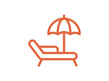 Piktogram leżaka i parasolki