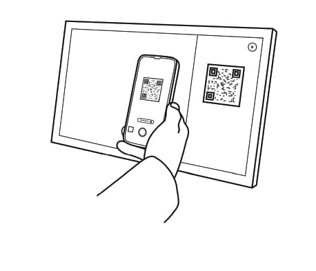 Piktogram za opciju pošalji svoju listu za kupovinu na svoje telefon u okviru samouslužnog kioska.