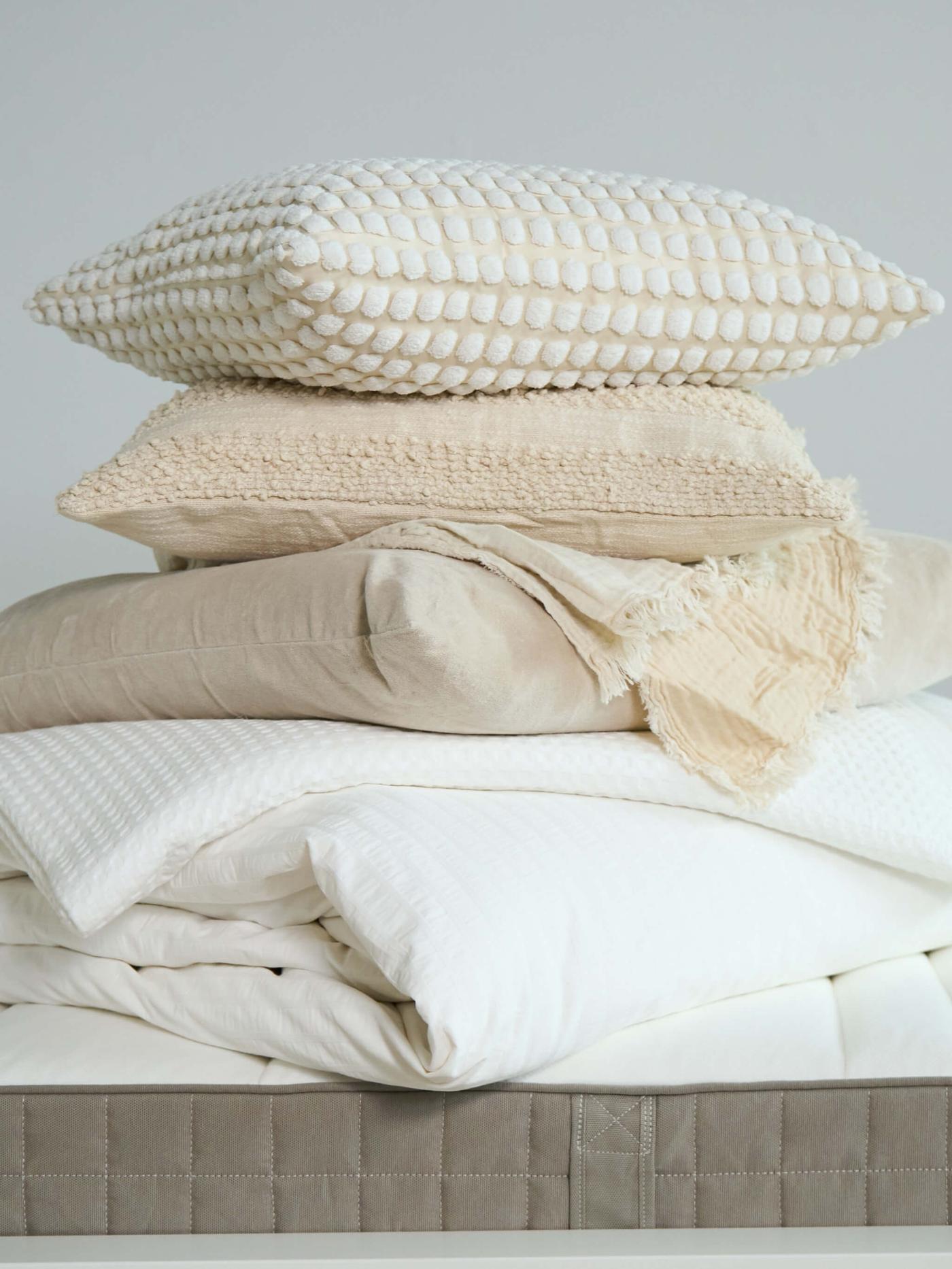 pile of white pillows