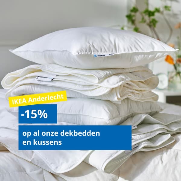 pillows and duvets stacked